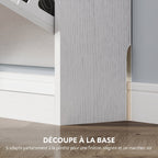 Meuble à chaussures 12 paires, armoire à chaussures, 3 tiroirs rabattables, pour couloir, entrée, 80x17x108cm, blanc-5