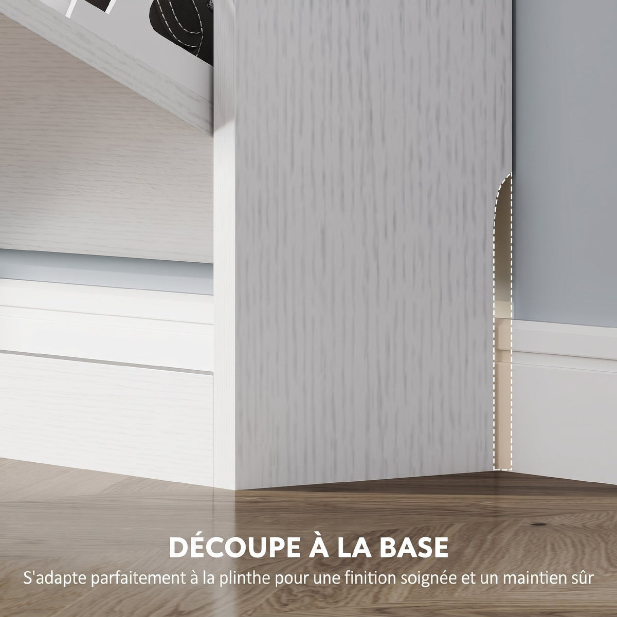 Meuble à chaussures 12 paires, armoire à chaussures, 3 tiroirs rabattables, pour couloir, entrée, 80x17x108cm, blanc-5