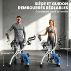 Vélo d'Appartement Pliable Vélo de Fitness 4 en 1 Silencieux Connecté Kinomap Bluetooth et Zwift 105x53,5x109cm Bleu-6