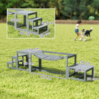 Équipements d'entraînement agilité pour chien kit d'équipement d'agilité pour chien 3 pièces en bois massif gris-2
