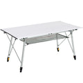 Table pliante en aluminium table de camping table de jardin 6 personnes hauteur réglable + sac de transport-0