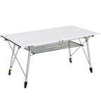 Table pliante en aluminium table de camping table de jardin 6 personnes hauteur réglable + sac de transport-0