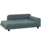 Canapé pour Chien Lit pour Chien Coussin Déhoussable Lavable Dossier Haut Accoudoirs Velours 101x66x34,5cm Gris-0