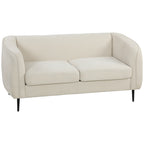 Canapé 2 places en velours, canapé de salon moderne 160 cm, assise large rembourrée, coussin épais à ressorts, beige-0