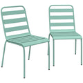 Lot de 2 Chaises de Jardin Empilables en Métal pour Terrasse, Balcon, Jardin, Vert-0