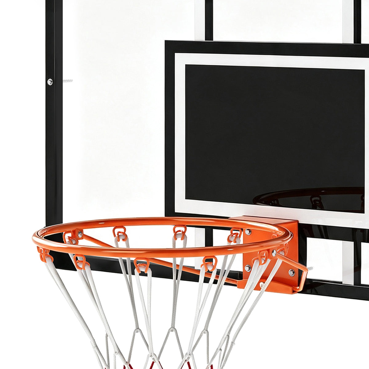 Panier de basket mural, panier basket, avec vis de montage et clé, pour extérieur, noir, transparent, orange-9