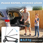 Trottinette électrique pour enfants 6-14 ans scooter électrique pliable pour enfants vitesse max 14 km/h aluminium noir-6