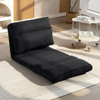 Fauteuil de sol canapé paresseux fauteuil convertible en lit inclinable 90° à 180° tissu - 70 x 72 x 56 cm - noir-9