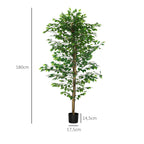 Plante artificielle ficus hauteur 1,80 m tronc branches liane lichen feuilles grand réalisme pot inclus vert-2