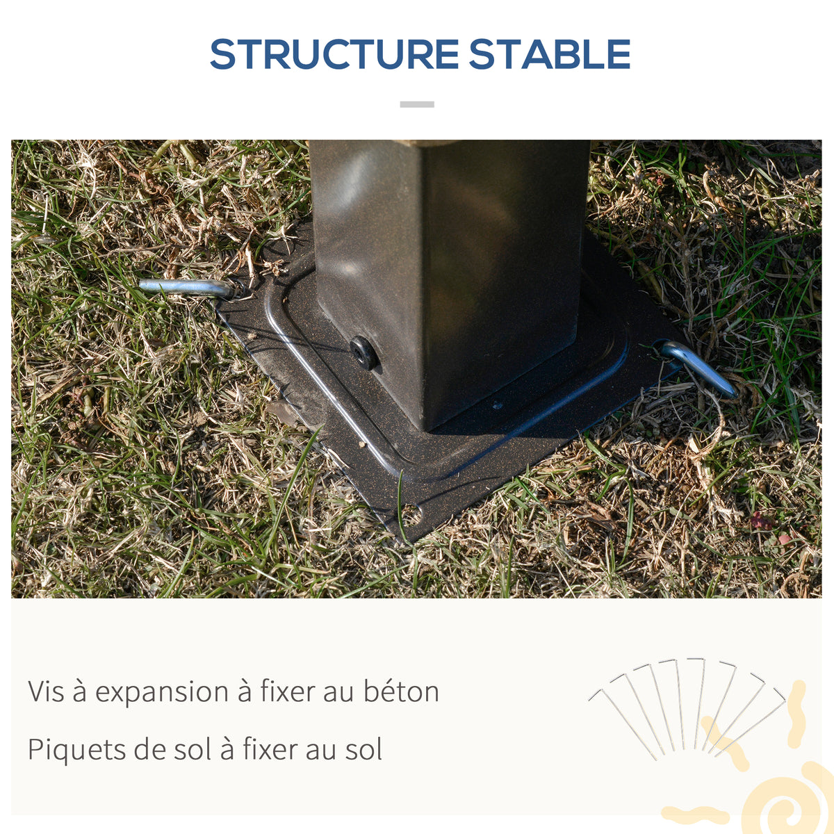 Tonnelle de jardin pour terrasse avec 4 parois latérales double toit protection solaire 3 x 3 m gris-6