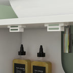 Meuble sous vasque de salle de bain 2 portes étagère réglable armoire de rangement pour lavabo 60x30x60 cm bambou blanc-8