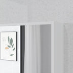 Armoire murale salle de bain avec miroir, meuble salle de bain, 5 compartiments et étagère réglable, 60x15x76cm, blanc-8