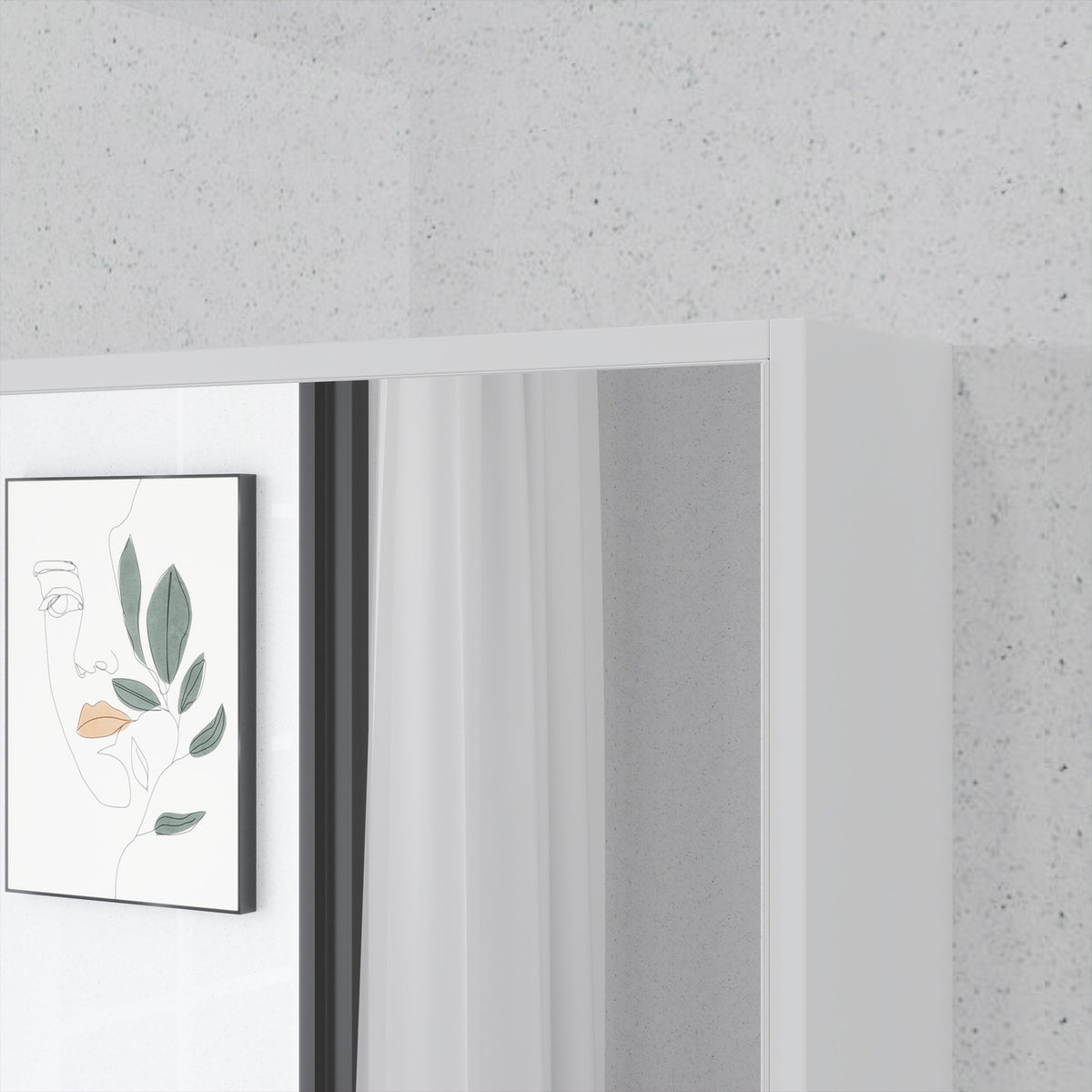 Armoire murale salle de bain avec miroir, meuble salle de bain, 5 compartiments et étagère réglable, 60x15x76cm, blanc-8