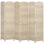 Paravent intérieur en bois 6 panneaux séparateur de pièce pliable pour salon chambre 270 x 180 cm Chêne-8