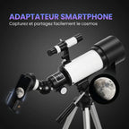 Télescope Astronomique pour Adultes et Débutants 70 mm, 2 Oculaire 40X/16X, Trépied Réglable, 80 x 80 x 135 cm, Blanc-5
