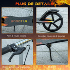 Trottinette pliable pour enfant avec guidon réglable en hauteur et double frein 86 x 35 x 93-103 cm noir-5