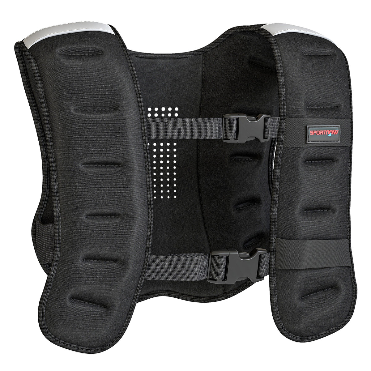 Gilet lesté 8 kg veste lestée respirant avec sangles réglables et bandes réfléchissantes en sable de fer 43 x 33 cm noir-0