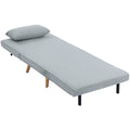 Fauteuil chauffeuse convertible 3 en 1 lit fauteuil lit 1 place dossier 5 positions en tissu avec coussin, gris-0