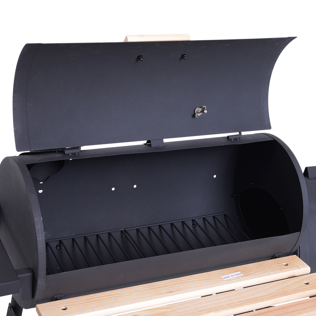 Barbecue à Charbon fumoir BBQ Grill Smoker sur Pied avec Couvercle, roulettes, thermomètre, étagères Noir-8