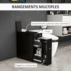 Meuble pour toilette salle de bain avec rangement papier toilette - 2 tiroirs organisateur en MDF - 17 x 48 x 58 cm-4