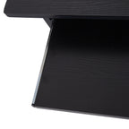 Bureau d'ordinateur, bureau avec rangement, plateau pour clavier et support de moniteur, 80 x 45 x 75 cm, noir-6