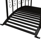 Pont de Jardin Pont en acier avec Garde-corps latéraux, Charge Maximale 120 KG, décoration Jardin, 119 x 67 x 70 cm noir-8