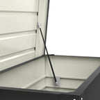 Coffre de rangement métal boîte de jardin 350L double vérins à gaz verrouillable pour coussins outils gris anthracite-9