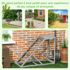 Perchoir en bois pour poule, aire de jeux en bois pour poules avec balançoire, échelle, plateforme, 96 x 40 x 71 cm, gris-4