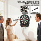 Cible de Fléchettes Électronique Professionnel 27 jeux 243 variations - Fléchettes pour 1 à 16 joueurs, 6 fléchettes et 24 pointes souples, convient pour les fêtes et les soirées de jeu-3