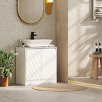 Meuble salle de bain sous Lavabo - meuble sous-vasque - placard 2 portes avec étagère blanc-8