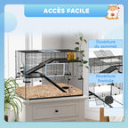 Cage hamster cage rongeur 3 niveaux avec roue rampes maisonnette abreuvoir mangeoire 76,5L x 48,5l x 54,5H cm noir-6