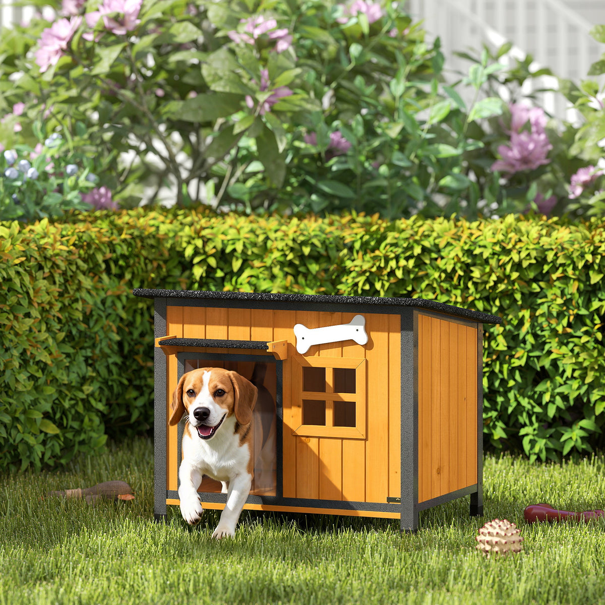 Niche pour chien extérieure résistante aux intempéries cabane pour chien avec plancher amovible-1