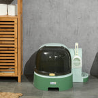 Maison de toilette, bac à litière fermé pour chat Compartiment Inférieur Amovible pour un Nettoyage Facile Pelle inclus-7