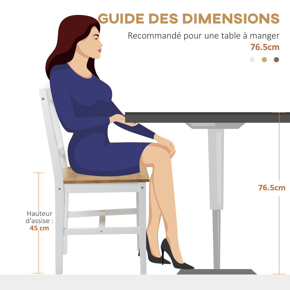 Lot de 2 chaises de salle à manger en bois massif chaise de cuisine esprit campagne dossier croisé blanc et chêne-6