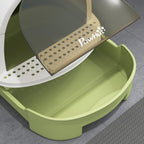 Maison de toilette pour chat bac à litière fermé chat poignée de transport porte translucide 40,5 x 52 x 39 cm vert-7