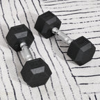 Ensemble d'haltères courtes total 2 x 5 Kg, haltères musculation fitness pour homme et femme, entraînement musculaire & haltérophilie - métal caoutchouc noir-9