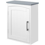 Meuble wc suspendu armoire à pharmacie murale armoire salle de bain rangement avec porte et étagère réglable - 41 x 18,5 x 52 cm - MDF - blanc-0