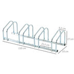 Râtelier 4 vélos dim. 110L x 33l x 27H cm acier galvanisé argent-2