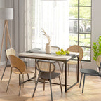 Table de salle à manger pour 6 personnes, style industriel en métal noir et bois, dim. 120L x 89l x 75,5H cm-9