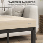 Lot de 2 tables gigognes tables basses carrées tables de salon cadre en acier et plateaux en panneaux de particules-5