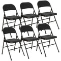 Lot de 6 chaises pliantes chaises de salle à manger portables cadre en acier 45 x 46 x 78 cm noir-0