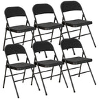 Lot de 6 chaises pliantes chaises de salle à manger portables cadre en acier 45 x 46 x 78 cm noir-0
