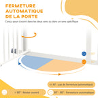 Barrière de sécurité pour chien barrière d'escalier extensible double verrouillage 74-80 x 76 cm blanc-5