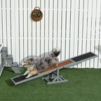 Agility sport pour chien bascule équipement entrainement chien bois sapin pré-huilé feutre bitumé antidérapant gris noir-9