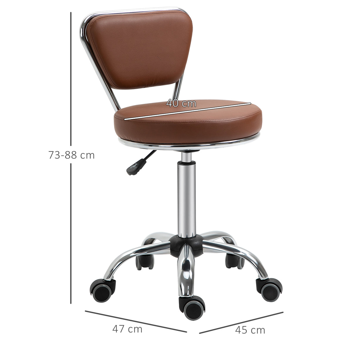 Tabouret de massage Vintage - tabouret de travail pivotant 360° - hauteur assise réglable 49-64 cm - revêtement-2
