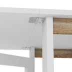 Table à Manger Pliante sur Roulettes, Table de Cuisine pour 2 à 4 Personnes avec Étagères de Rangement, Blanc-7
