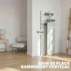 Banc de Musculation Multifonction, Banc Plat Réglable avec Siège à 3 Niveaux, 141 x 52 x 54-71 cm, Bleu et Blanc-5