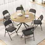 Lot de 6 chaises pliantes chaises de salle à manger portables cadre en acier 45 x 46 x 78 cm noir-6