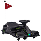 Kart électrique pour enfant 12V, karting enfant, vitesse réglable 3-8 km/h, mode de dérive, 90 x 53 x 99 cm, noir-0