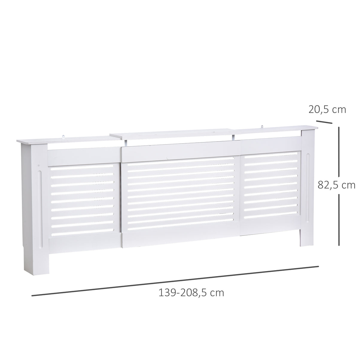 Cache-radiateur Design Contemporain Longueur Extensible 139-208,5 x 20,5 x 82,5 cm MDF Blanc-2